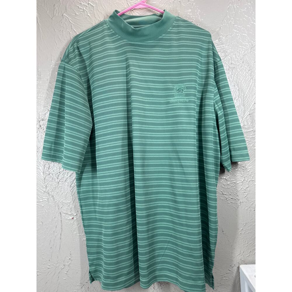 Oxford Golf Polo Mens Mock Green Short Sleeve Golf Outdoor Dominican Republic M‎